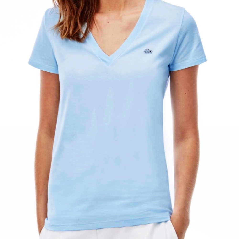 Lacoste Women's V-neck t-shirt 100% cotton